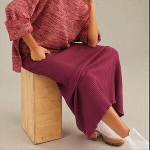 Free People Shine Bright Knit Maxi Skirt Burgundy Purple Sz Small